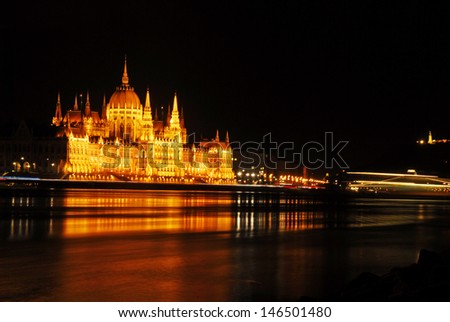 Parliament building at night, Budapest