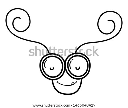 Isolated Butterfly head draw cartoon design