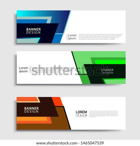 Sets of Banner abstract geometric design banner web template and business background template.