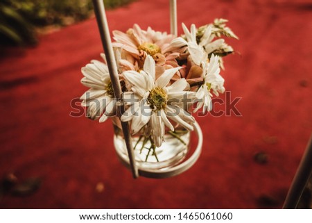 Special decoration with flowers and wild branches