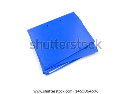 blue files folder retention of contracts isolated on white background, concept Office supplies
