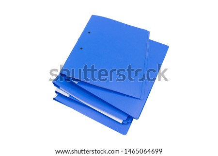 blue files folder retention of contracts isolated on white background, concept Office supplies