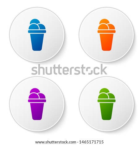 Color Ice cream icon isolated on white background. Sweet symbol. Set icons in circle buttons. Vector Illustration