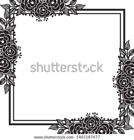 Flower frame template background, decoration of various card. Vector