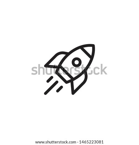 Rocket ship with fire icon. Flying rocket icon. Space travel. Project start up sign. Creative idea symbol. Vector illustration Royalty-Free Stock Photo #1465223081