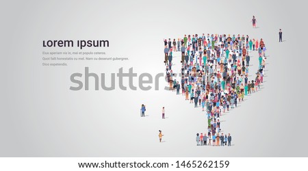 big people group standing together in trophy cup shape crowd of different occupation employees first place championship victory concept full length horizontal copy space Royalty-Free Stock Photo #1465262159