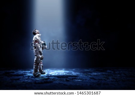 Spaceman abstract dark blue theme