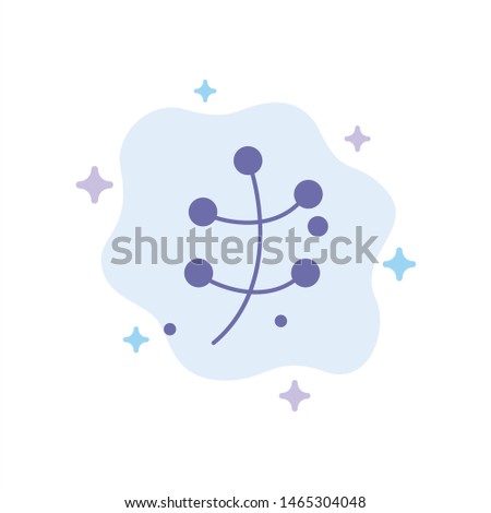 Growth, Leaf, Plant, Spring Blue Icon on Abstract Cloud Background. Vector Icon Template background