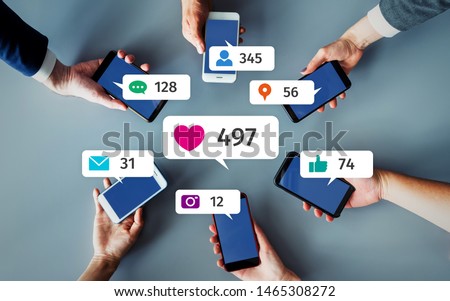 Social networking service concept. Influencer marketing. Royalty-Free Stock Photo #1465308272
