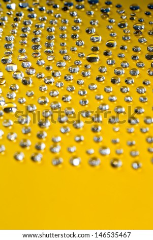 abstract picturing of water drops and their colorful reflections  