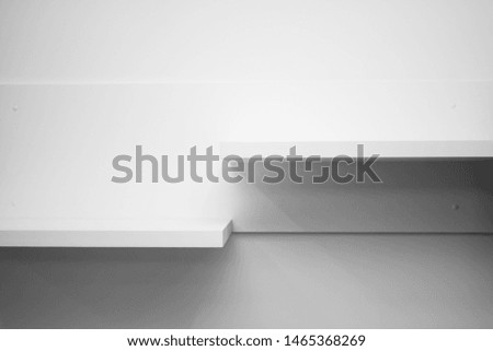 black and white shelf with copy space .