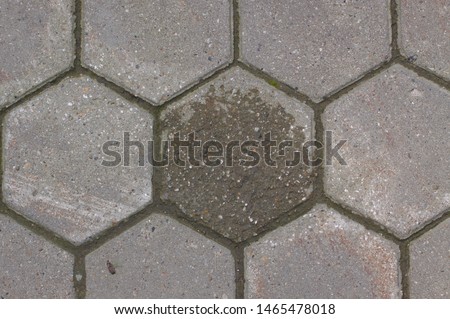 hexagonal stone block pavement for exterior with grass