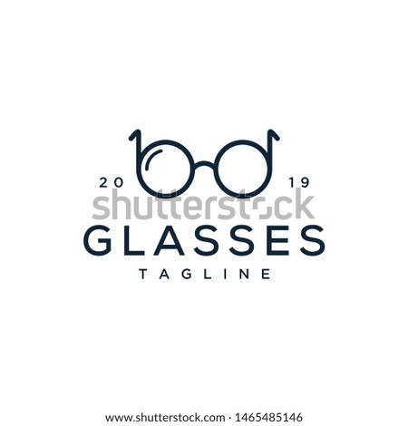 eyeglasses simple outline vector icon logo design