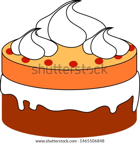 Small cake, illustration, vector on white background.