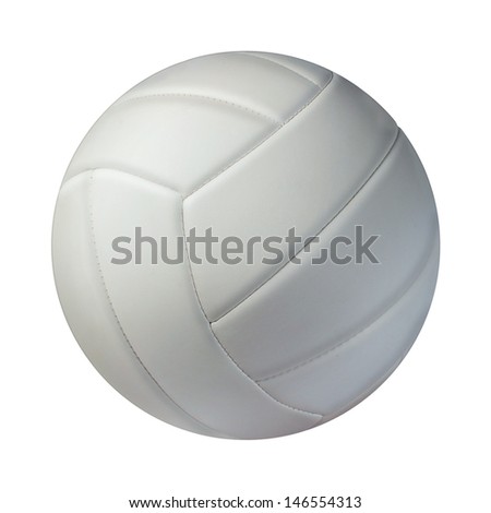 Volleyball isolated on a white background as a sports and fitness symbol of a team leisure activity playing with a leather ball serving a volley and rally in competition tournaments. Royalty-Free Stock Photo #146554313