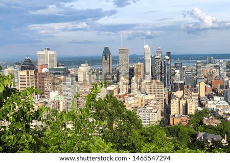 Montreal city panoramic view of the downtown