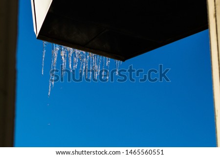 Icicles hang off a building in Kansas City, Missouri