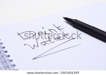Drink Water - words handwriting