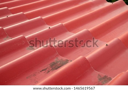 close up of red roof texture.selective focus