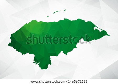 Map of Honduras - Green Geometric Rumpled Triangular , Polygonal Design For Your . Vector illustration eps 10