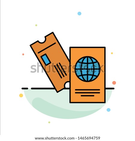 Passport, Business, Tickets, Travel, Vacation Abstract Flat Color Icon Template. Vector Icon Template background