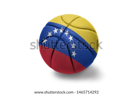 basketball ball with the colored national flag of venezuela on the white background