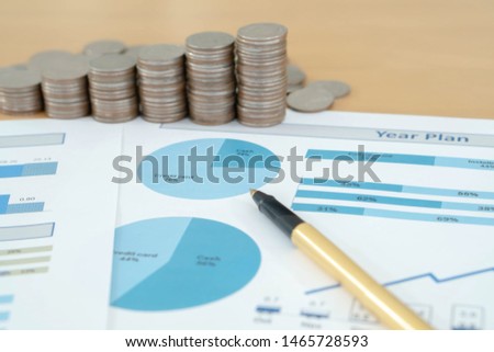 Coins, Savings, Chart Analyze Concept