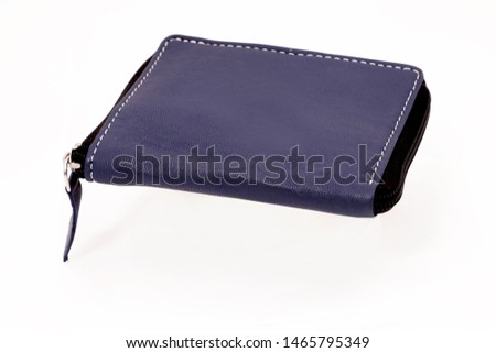 leather wallet on white background 