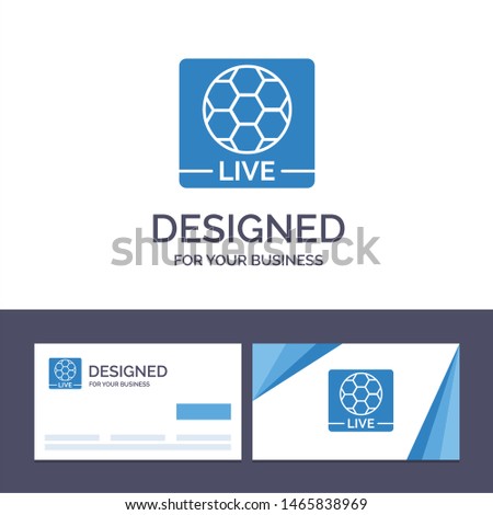 Creative Business Card and Logo template Live, Game, Screen, Football Vector Illustration. Vector Icon Template background