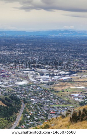 A Vertical aerial of Christchurch, New Zealand harbour