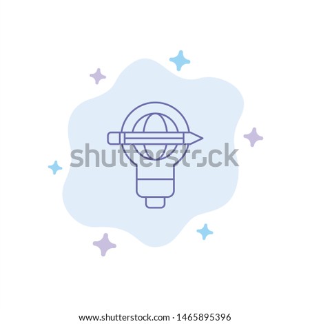 Success, Pen, Globe, Bulb, Light Blue Icon on Abstract Cloud Background. Vector Icon Template background