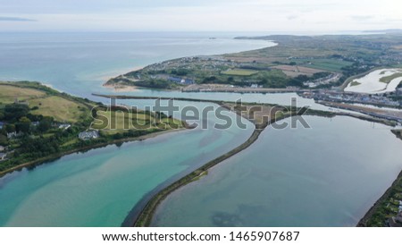 Aerial view of Carnsew pool Cornwall