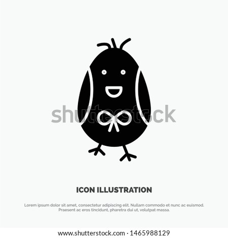 Chicken, Easter, Baby, Happy solid Glyph Icon vector. Vector Icon Template background
