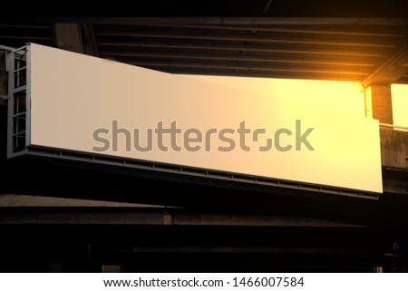 Mock up of bill board or label on highway or overpass with flare