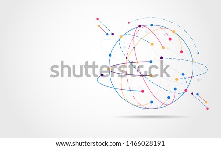 Global network connection. World map point and line composition concept of global business. Vector Illustration Royalty-Free Stock Photo #1466028191