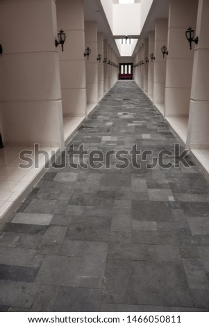aisle with the stone walkway