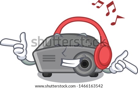 Listening music projector in the a cartoon shape