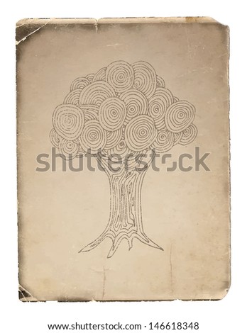 Doodle tree. Hand drawn. Vector eps8
