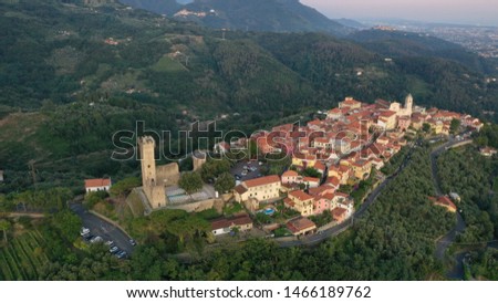 Aerial view of Castelnuovo Magra (La Spezia, Italy)