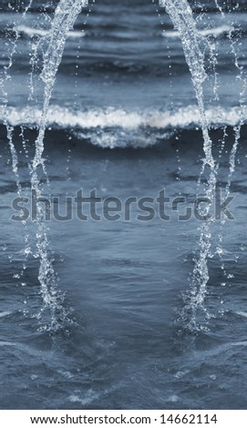 background with blue splashing water