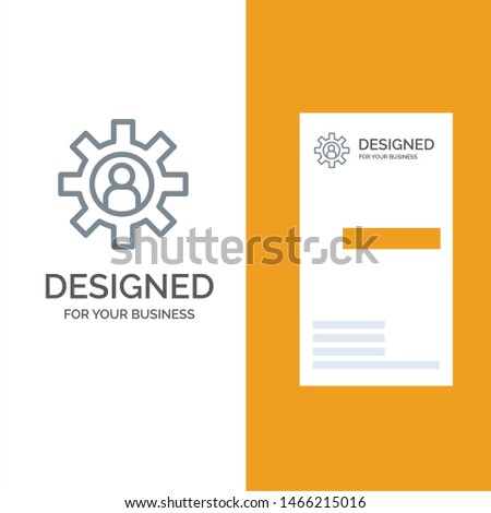 Customer Support, Employee, Service, Support Grey Logo Design and Business Card Template. Vector Icon Template background