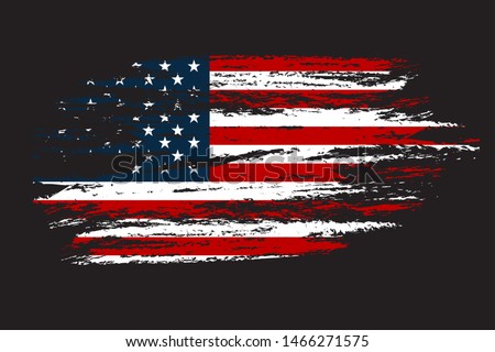 Grunge Flag of the USA. Vector illustration in with grunge texture art.