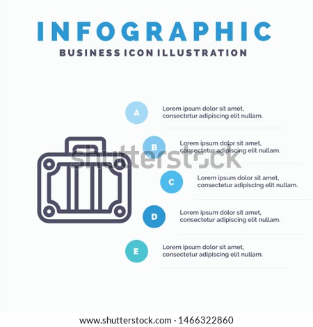 Beach, Holiday, Transportation, Travel Line icon with 5 steps presentation infographics Background. Vector Icon Template background
