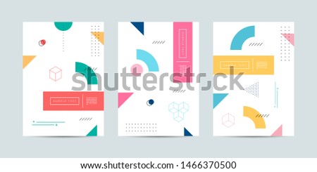 Covers with minimal design. Cool geometric backgrounds for your design. Applicable for Banners, Placards, Posters, Flyers etc. Eps10 vector Royalty-Free Stock Photo #1466370500