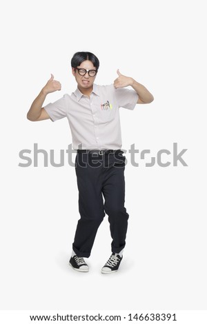 Nerdy Guy Giving Thumbs Up