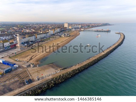 Aerial view of Herne Bay harbour Kent