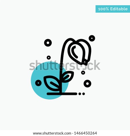 Sunflower, Floral, Nature, Spring turquoise highlight circle point Vector icon. Vector Icon Template background