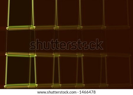 green square design on brown background