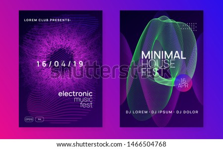Night music. Dynamic fluid shape and line. Commercial show brochure set. Night music flyer. Electro dance dj. Electronic sound fest. Techno trance party. Club event poster.