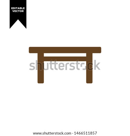 TABLE ICON BROWN COLOR FLAT CLIP ART